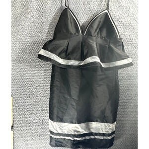 NWT DO+BE Midi Dress Black Tier Dress / clear mesh paneling / Large